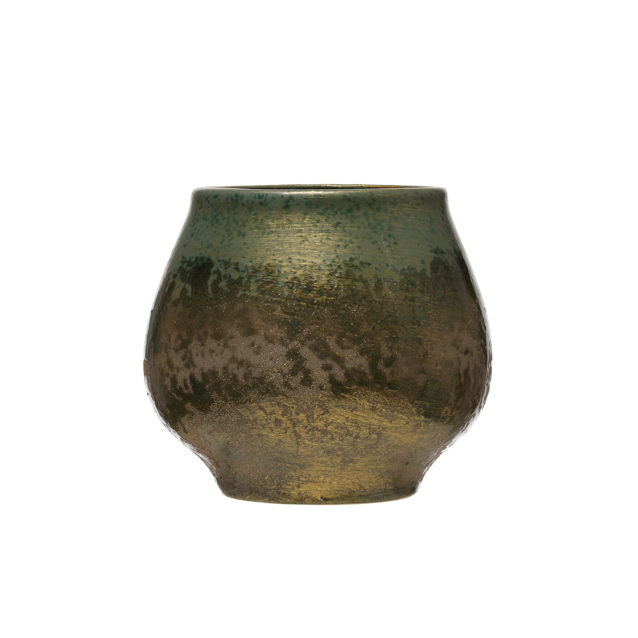 Hello Honey® 6" Iridescent Green Glaze Stoneware Planter